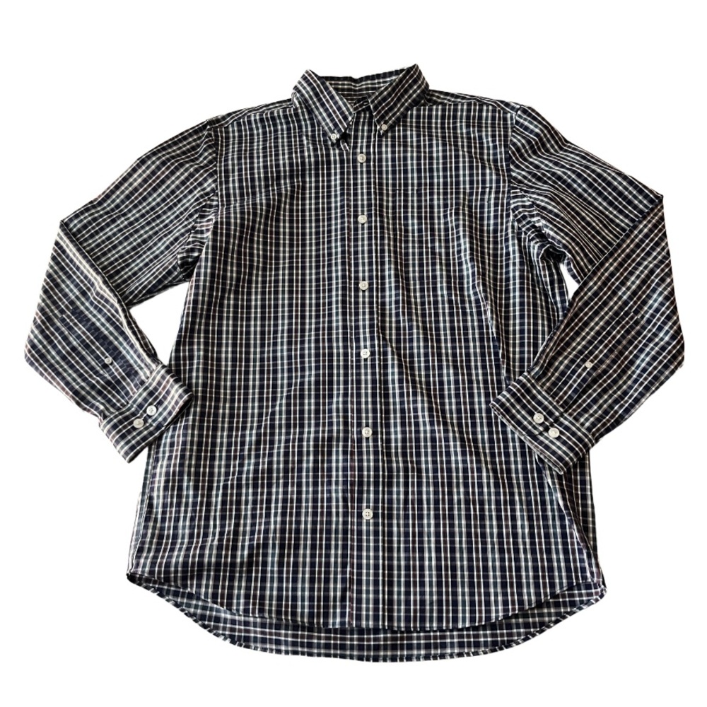 Duluth Trading Co Plaid Trim Fit Wrinkle Fighter Button Down Shirt